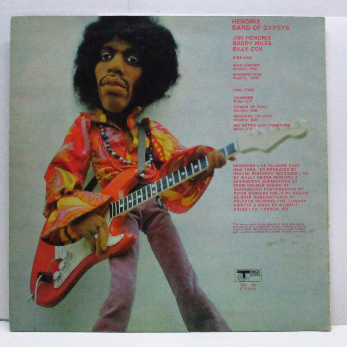 JIMI HENDRIX (ジミ・ヘンドリックス) - Band Of Gypsys (UK オリジナル LP/初回「パペット」ジャケ)