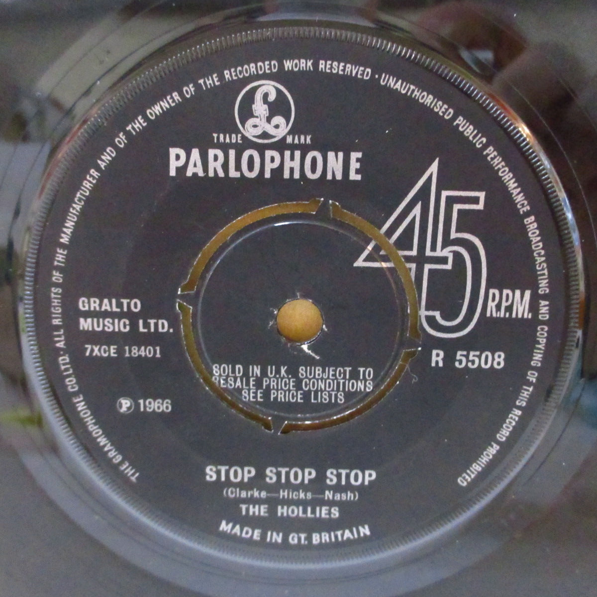 HOLLIES (ホリーズ) - Stop Stop Stop (UK '66 オリジナル「ラウンドセンター」 7インチ+カンパニースリーブ)