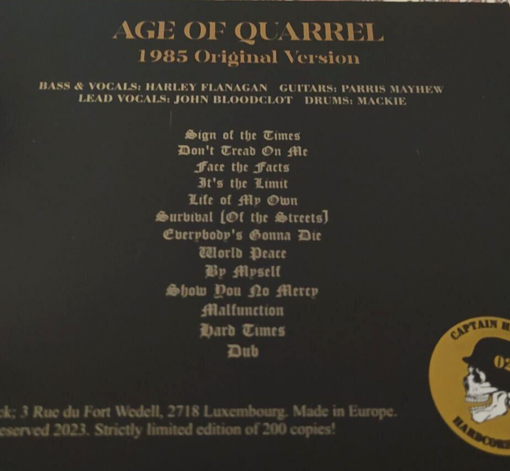 CRO-MAGS (クロ・マグス) - Age Of Quarrel : 1985 Original Version (EU 200枚限定デジパック CD/ New)