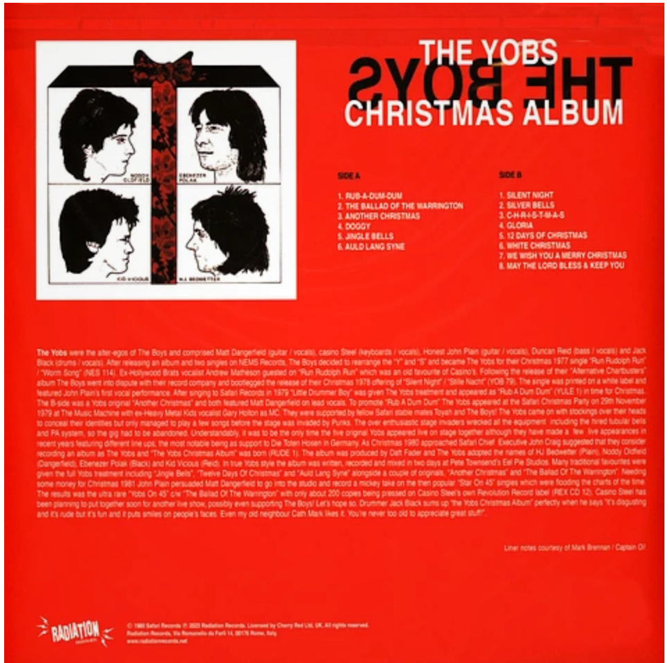 YOBS, THE (ザ・ヨブス) - The Yobs Christmas Album (Italy 正規再発「限定カラーヴァイナル」LP/ New) 「ザ ・ボーイズ」の覆面バンド!