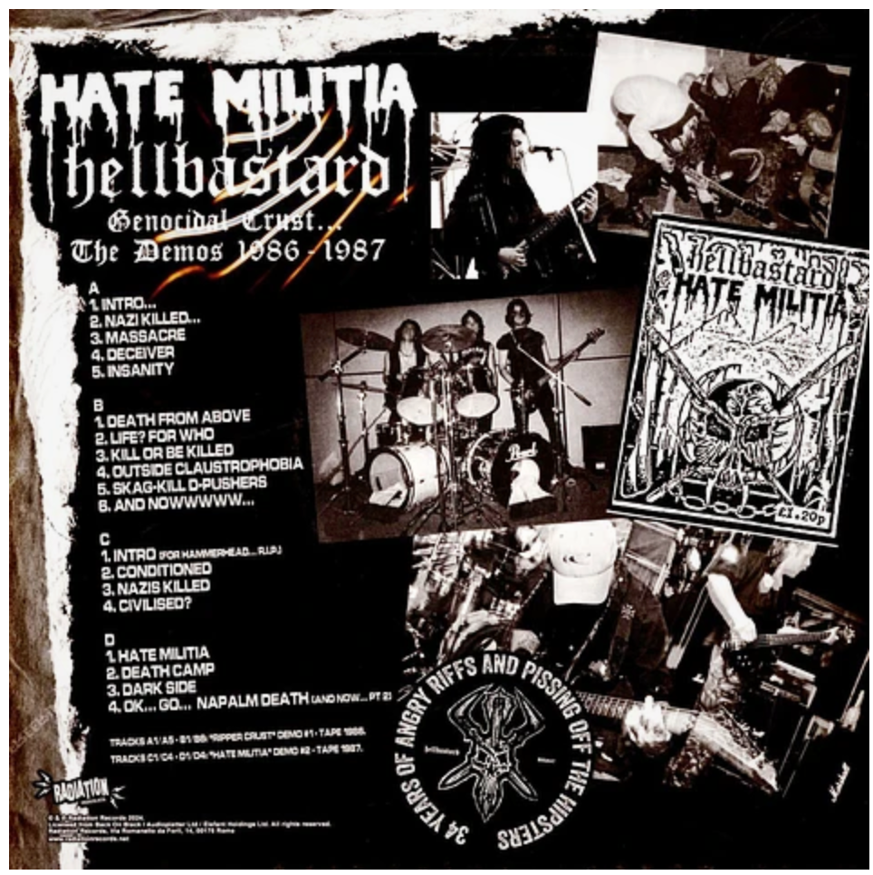 HELLBASTARD (ヘルバスタード) - Genocide Crust : The Demos 1986 - 1987 (Italy 限定再発「ホワイトヴァイナル」LPx2/ New)