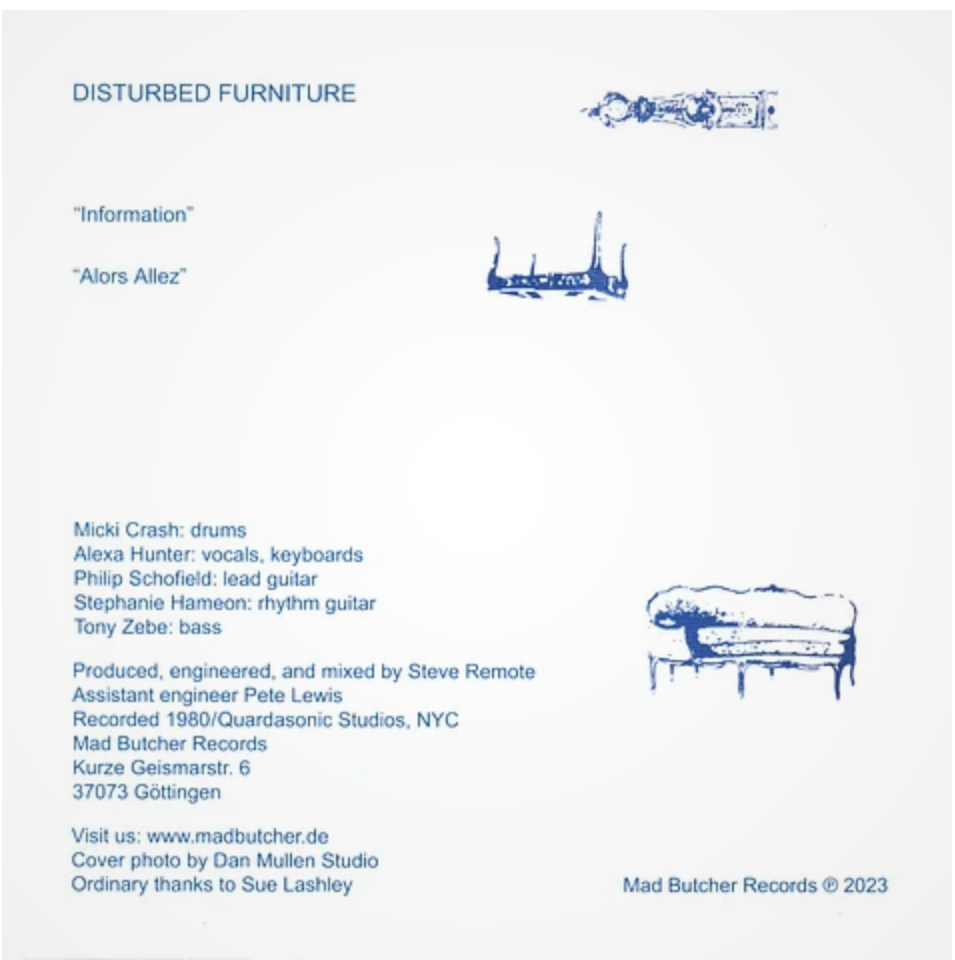 DISTURBED FURNITURE (ディスターブド・ファニチャー) - Information / Alors Allez (German 400枚限定再発「ブラックヴァイナル」7"/ New)