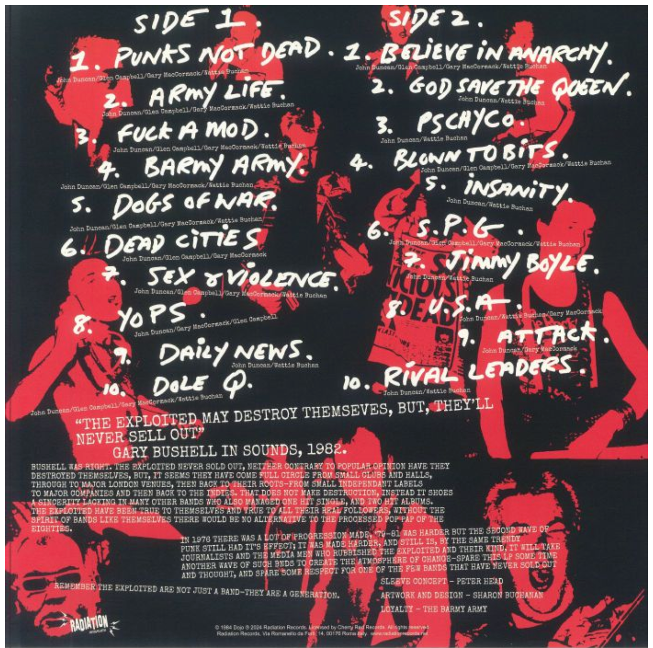 EXPLOITED, THE (ジ・エクスプロイテッド) - Totally Exploited (Italy 500枚限定再発「レッドヴァイナル」LP/ New) 初期ベスト!