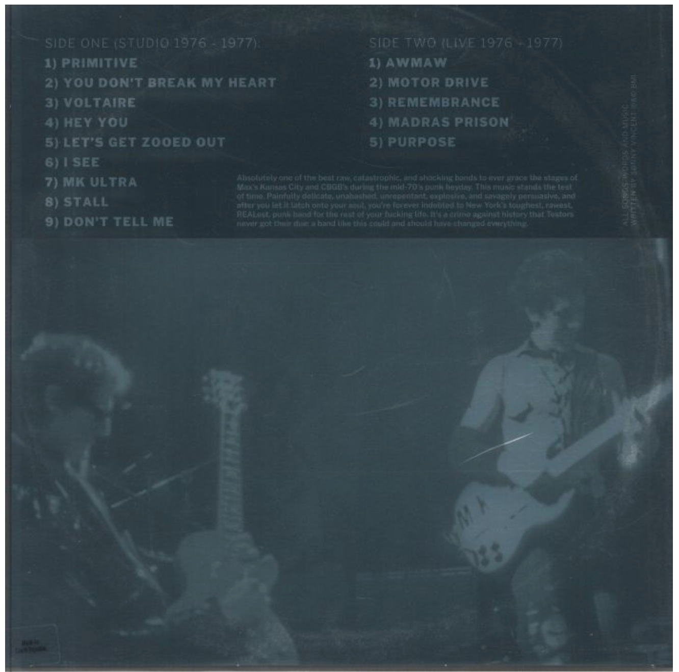 TESTORS (テスターズ) - Prime Primitive 1976-1977 (US 限定「シルバーヴァイナル」LP/ New) feat.ソニー・ヴィンセント !