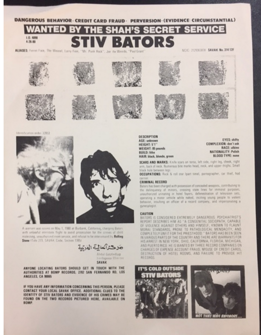 STIV BATORS (スティヴ・ベイターズ) - Disconnected - Stiv Set #2 (Spain 正規限定再発ボーナス2曲入 LP+ポスター、フライヤー2枚、アウタースリーブ/ New) 限定「米Bomp! ストアエディション」!