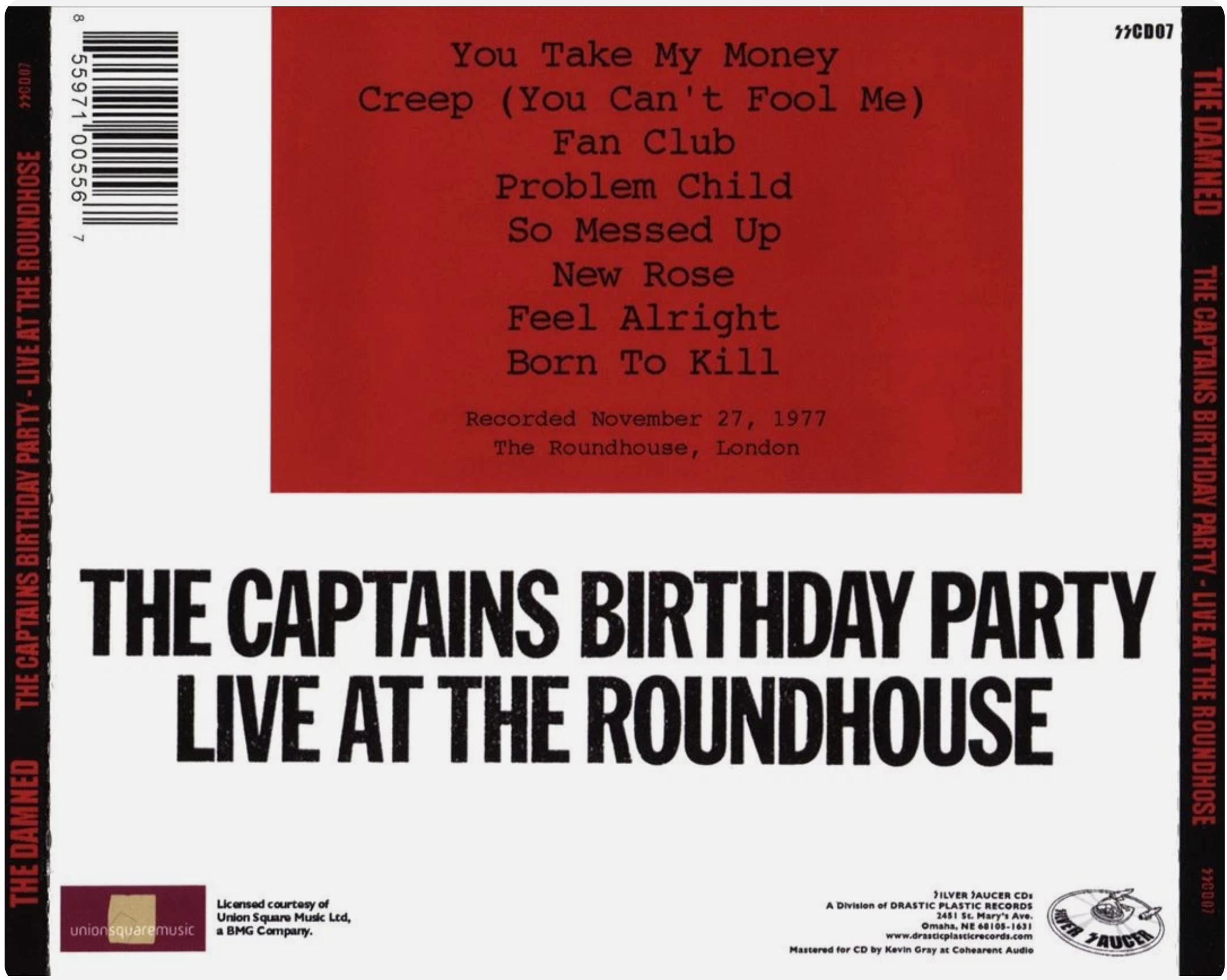 DAMNED, THE (ザ・ダムド) - The Captains Birthday Party - Live At The Roundhouse (US「正規」 限定再発 CD「廃盤 New」) '77年11月キャプテンのバースデー・ライブ !