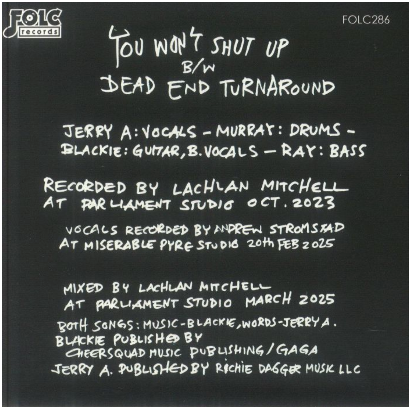 HARD-ONS With Jerry A. (ハード・オンズ・ウィズ・ジェリーA) - You Won't Shut Up (Spain 限定プレス7"/ New) feat.ポイズン・アイディア !