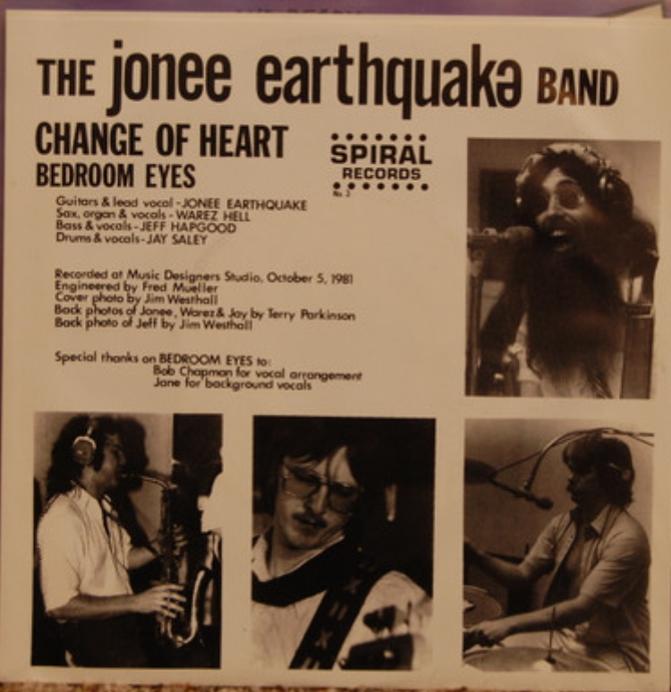 JONEE EARTHQUAKE BAND, THE (ザ・ジョニー・アースクエイク・バンド) - Bedroom Eyes (US オリジナル 7"「廃盤 New」残少!) '81年サードシングル!