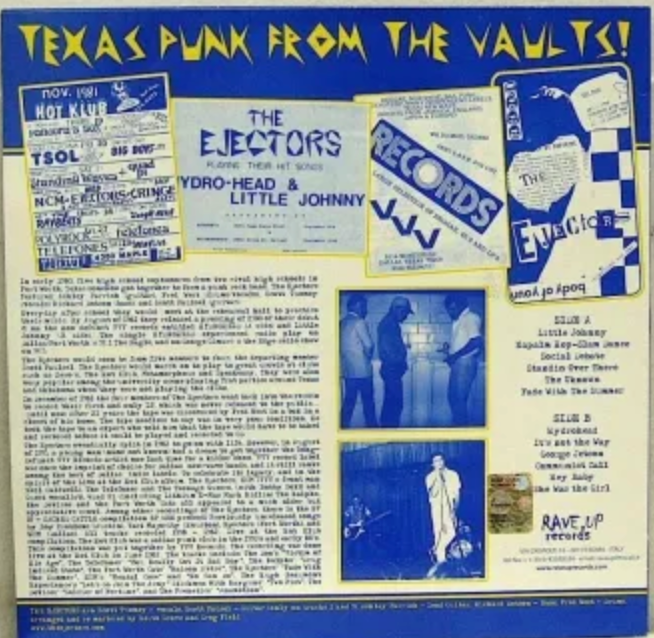 EJECTORS, THE (ジ・イジェクターズ) - Hydrohead (Italy 限定プレス LP/廃盤 New) '81年テキサスパンク!