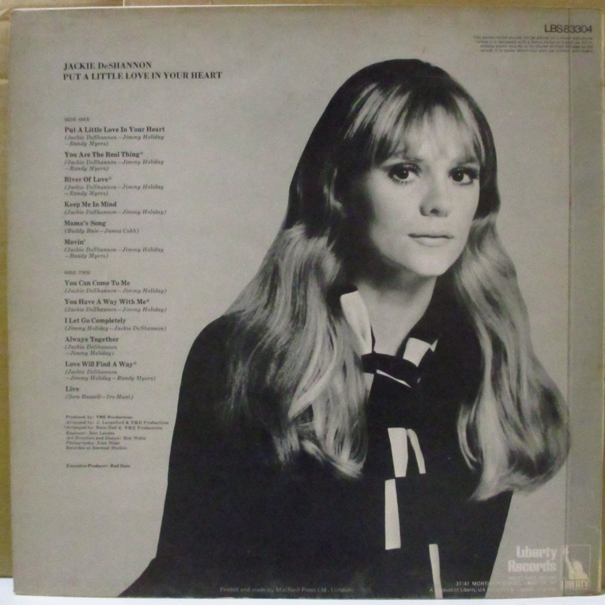 JACKIE DeSHANNON (ジャッキー・ディシャノン) - Put A Little Love In Your Heart (UK '69 オリジナル・ステレオ LP)SSWファン必聴!
