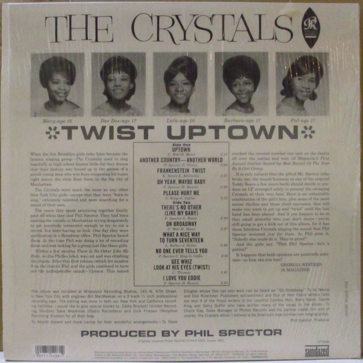 CRYSTALS, THE (ザ・クリスタルズ) - Twist Uptown (US '12 サンデイズド社「正規ワンショット限定復刻再発」180g モノラル LP)’62年デビューアルバム !フィル・スペクター音の壁!