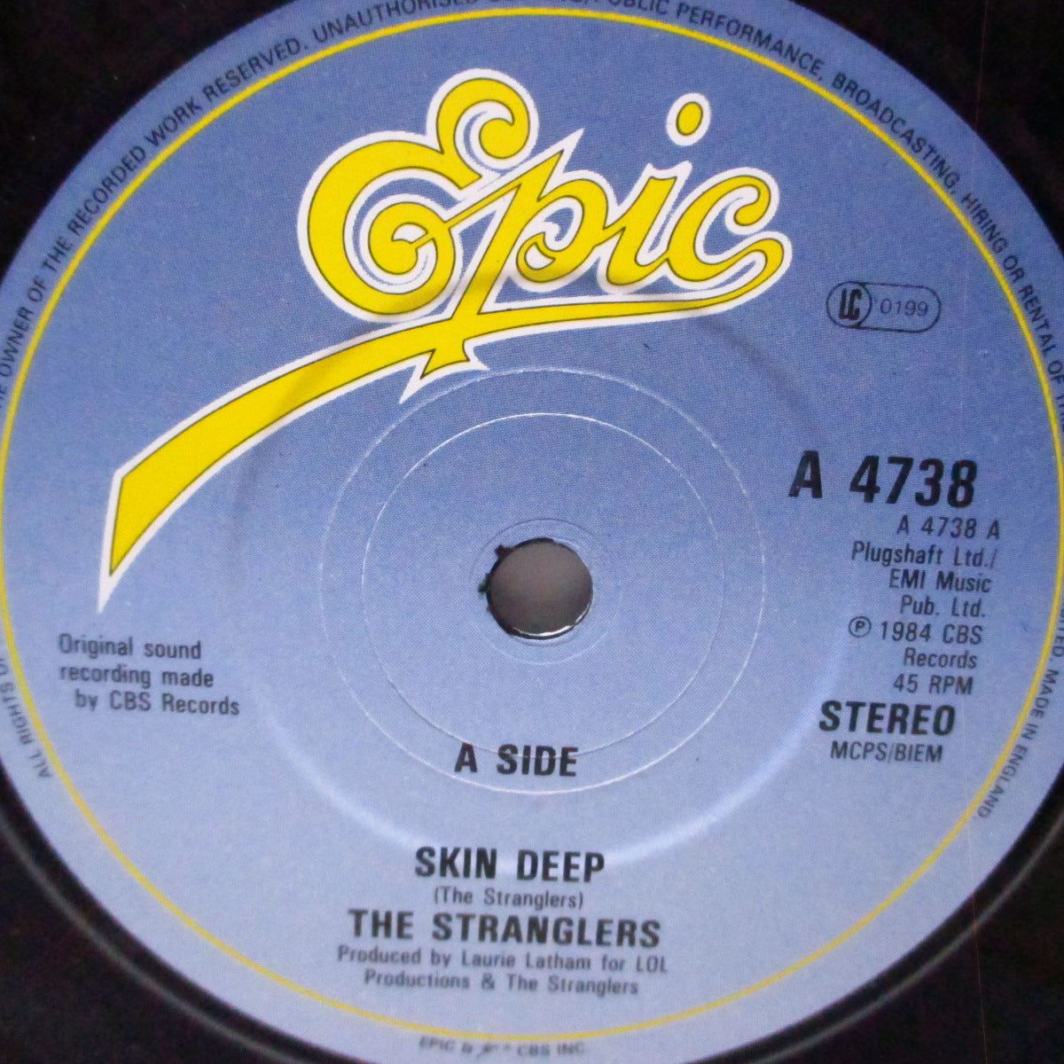 STRANGLERS, THE (ストラングラーズ ) - Skin Deep (UK オリジナル 7"/光沢ソフト紙折り返しジャケ) B面アルバム未収録 !