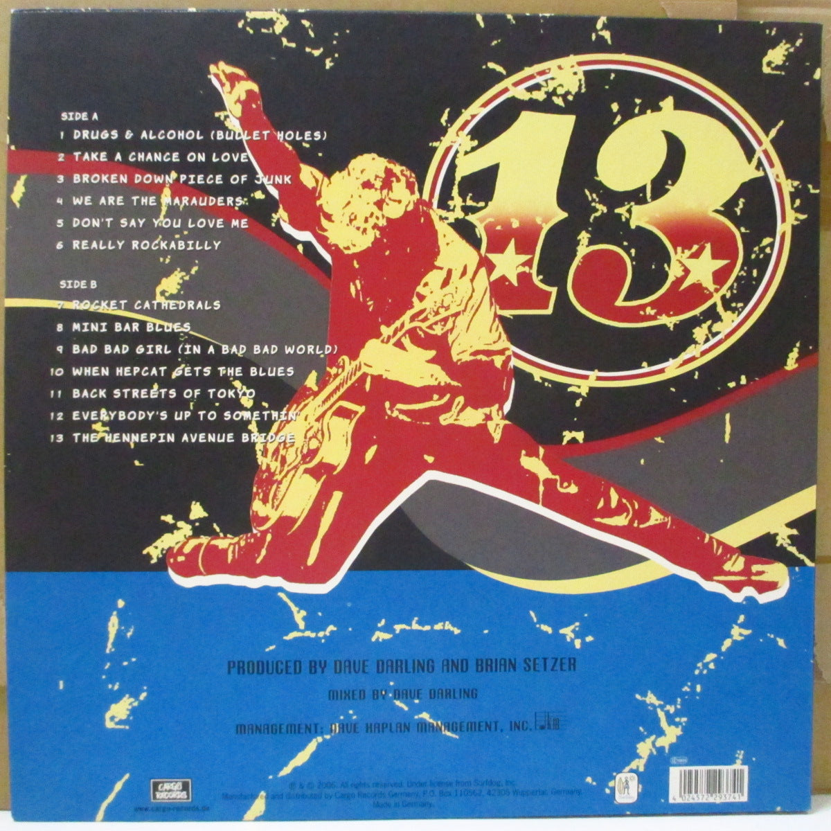 BRIAN SETZER (ブライアン・セッツァー) - 13 (German オリジナル LP+ソフト紙インナー)