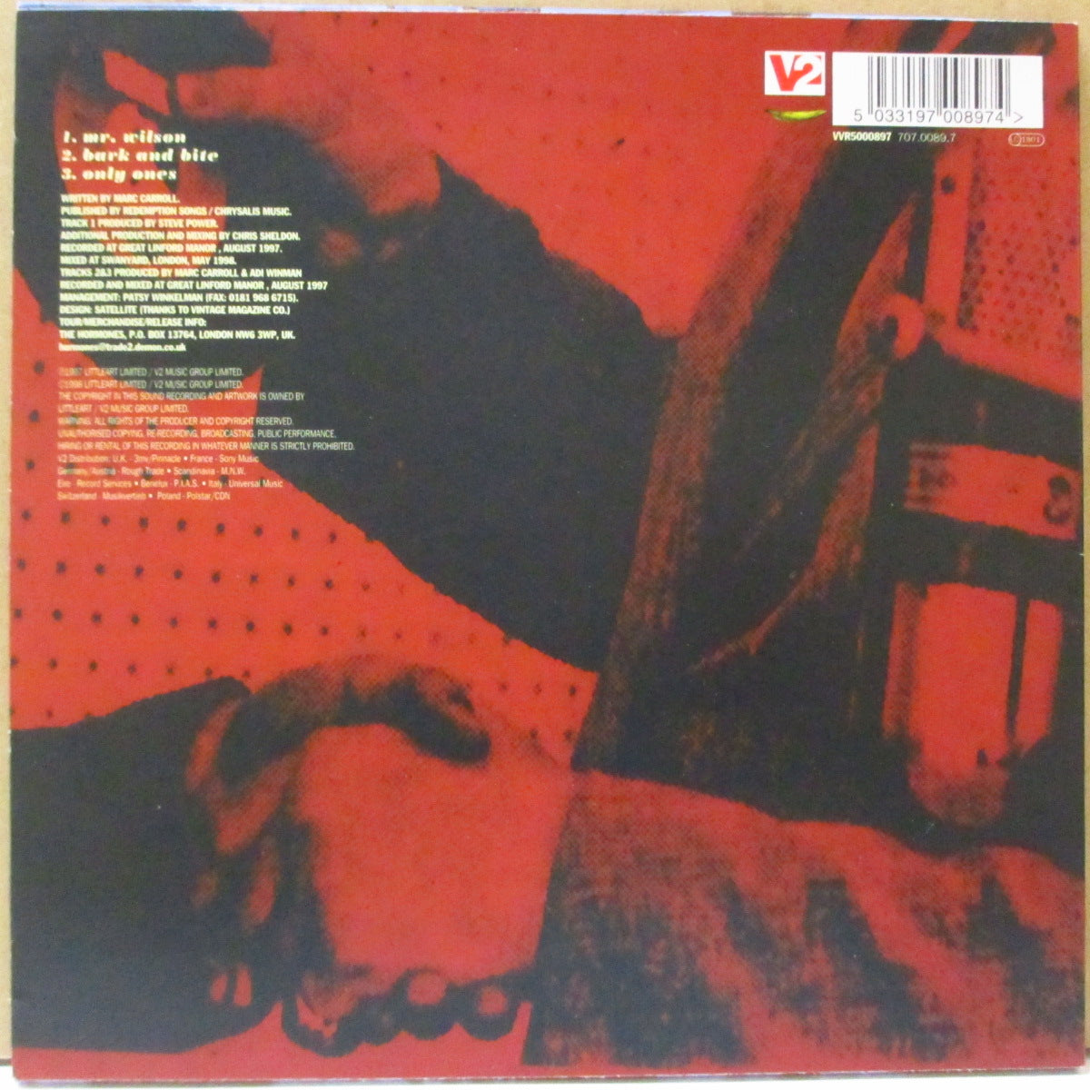 HORMONES, THE (ホルモンズ) - Mr. Wilson +2 (UK オリジナル 7インチ+光沢固紙ジャケ) '98年シングル