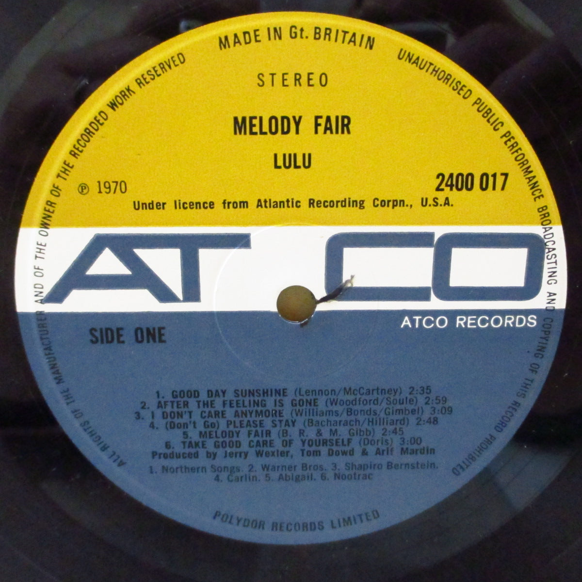 LULU (ルル) - Melody Fair (UK '70 オリジナル・ステレオ LP)マッスル・ショールズ録音第二弾!