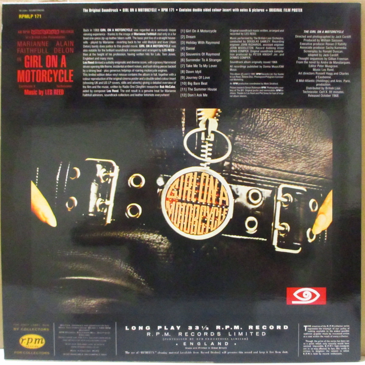 O.S.T. (マリアンヌ・フェイスフル、アラン・ドロン主演、'68年公開映画のサントラ) - Girl On A Motorcycle (UK '96 限定再発 LP+インサート&ポスター)