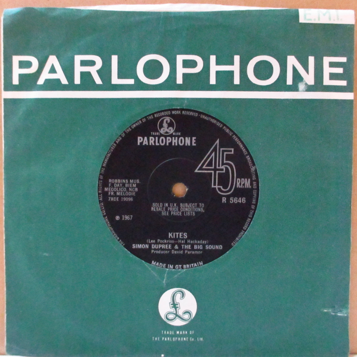 SIMON DUPREE & THE BIG SOUND (サイモン・デュプリー&ザ・ビッグ・サウンド) - Kites (UK '67 オリジナル「フラットセンター」 7インチ+カンパニースリーブ)サイケ・ポップ名曲!