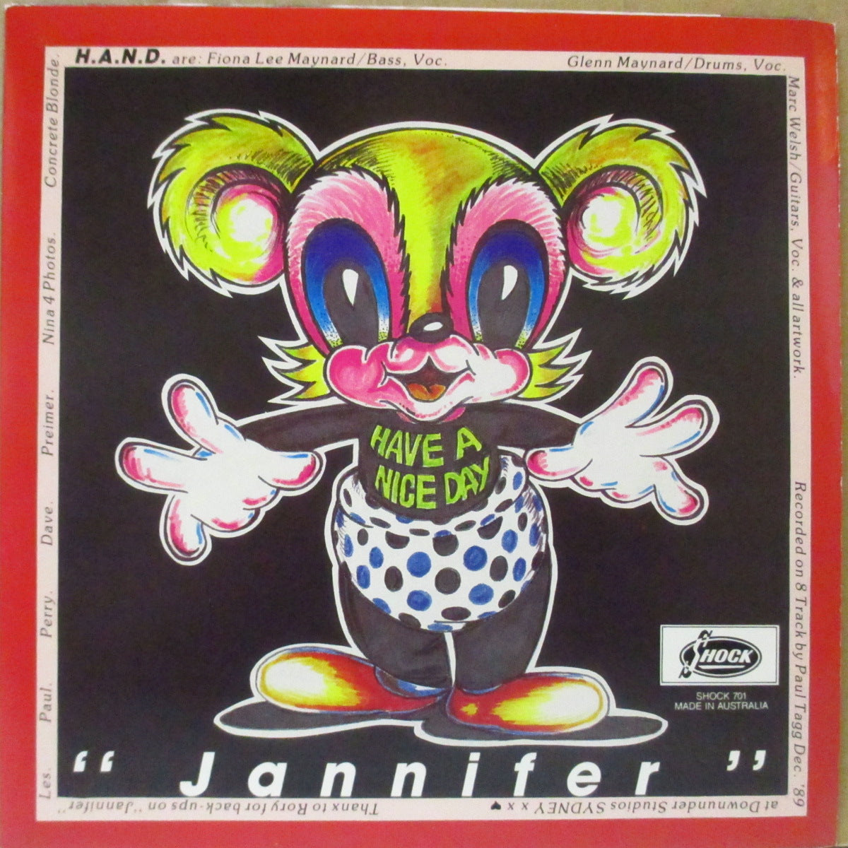 HAVE A NICE DAY (ハヴ・ア・ナイス・デイ) - Fill Me Up (OZ オリジナル 7インチ+光沢固紙ジャケ) '90年シングル