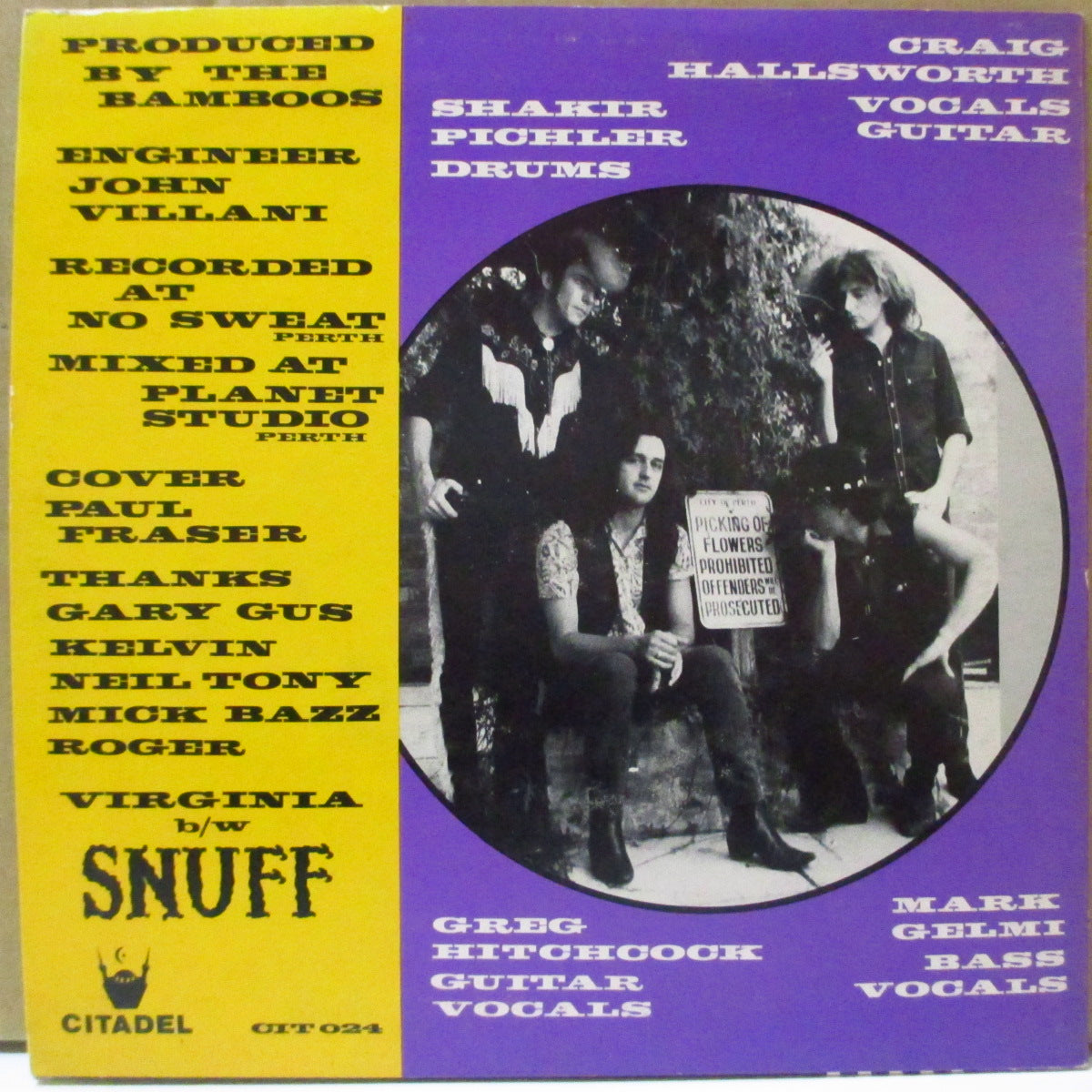 BAMBOOS, THE (ザ・バンブーズ) - Virginia (OZ オリジナル 7インチ+光沢固紙ジャケ) '86年シングル