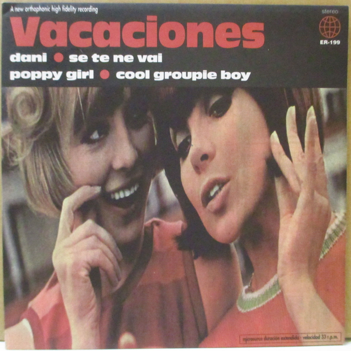 VACACIONES (ヴァカシオネス) - Dani +3 (Spain 限定「ピンクヴァイナル」7インチ+マット固紙ジャケ) '98年EP