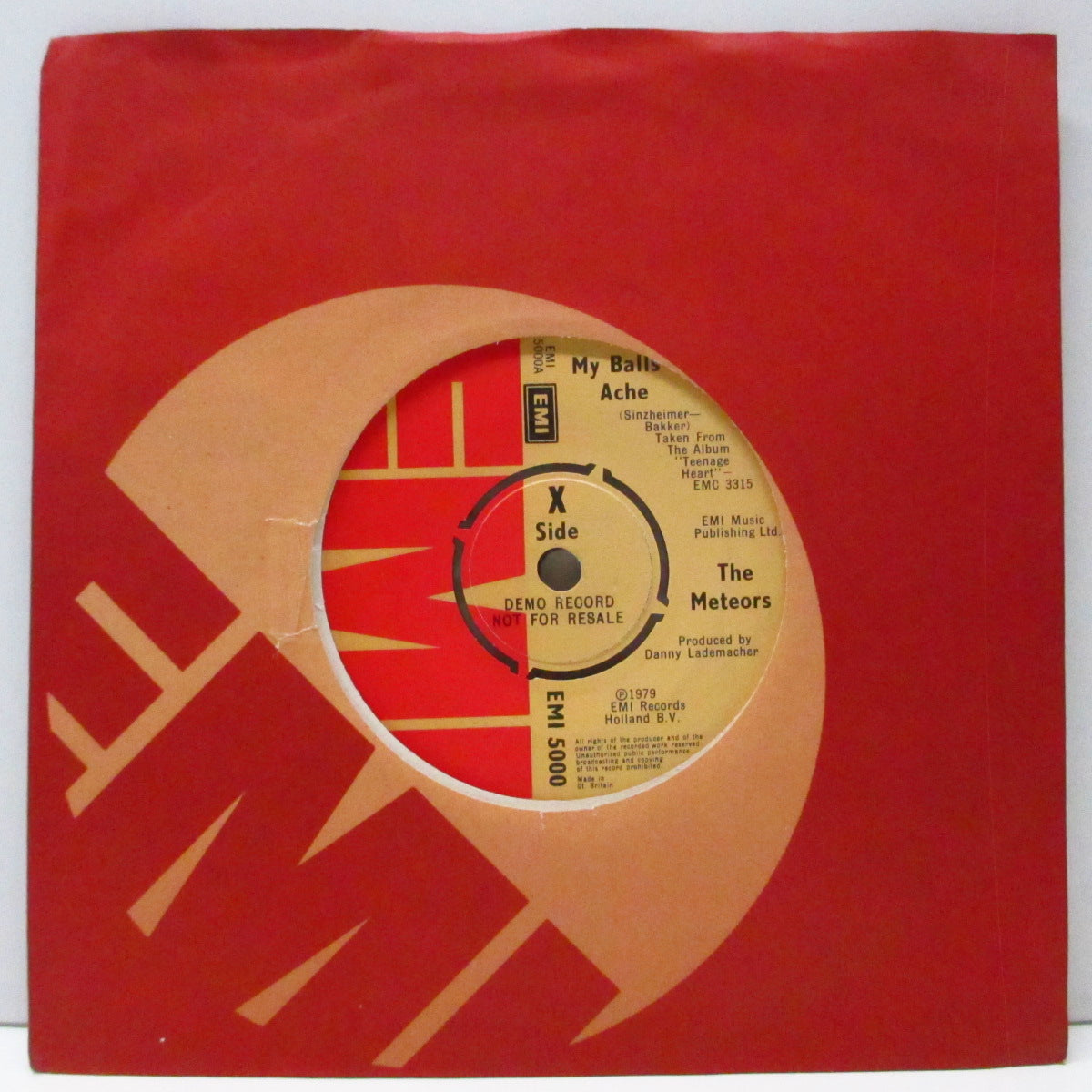 METEORS, THE (ザ ・メテオス) - My Balls Ache (UK プロモ 7"/カンパニースリーブ) オランダのパンク〜ニュー ウェーブバンド !