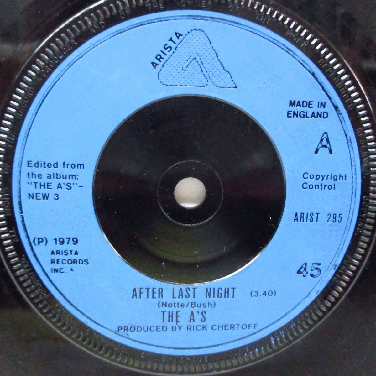 A's, THE (ジ・エーズ) - After Last Night (UK オリジナル 7")