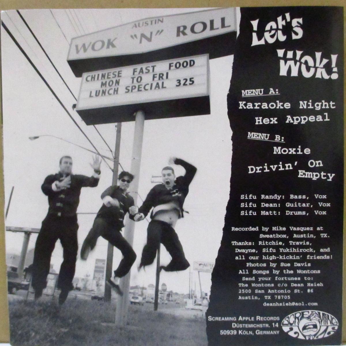 WONTONS, THE (ザ・ワンタンズ) - Let's Work! (German '99 オリジナル4曲入り「黒盤」 7インチ/光沢固紙ジャケ)