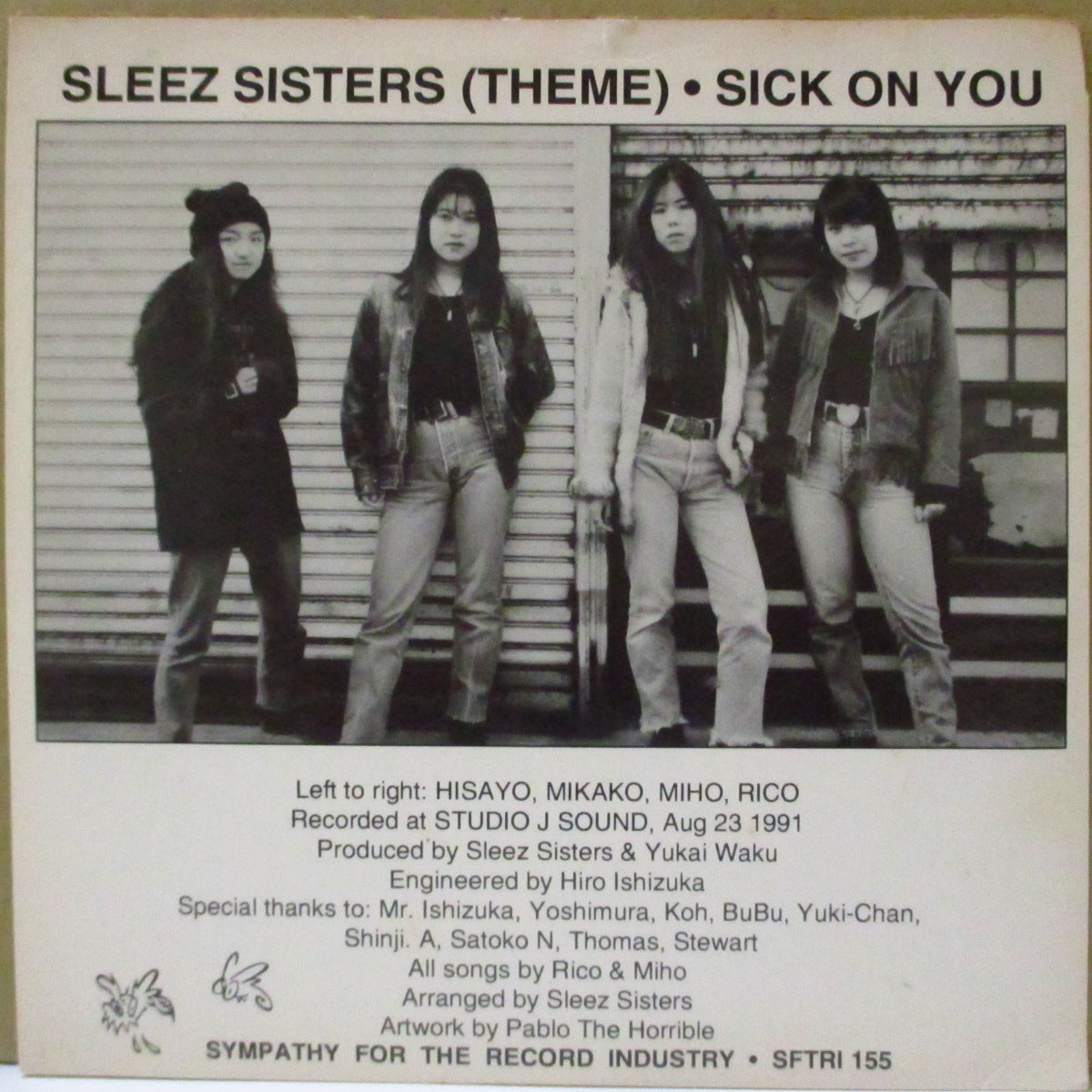 SLEEZ SISTERS (スリーズ・シスターズ) - Sleez Sisters - Theme (US '91 オリジナル「黒盤」 7インチ/光沢固紙ジャケ)