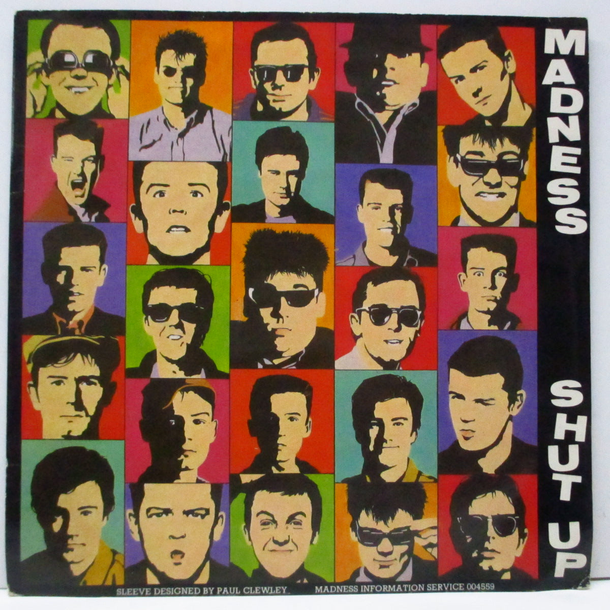 MADNESS (マッドネス) - Shut Up (UK オリジナル「フラットセンター」7"/光沢固紙折り返ジャケ) 表ジャケ下部にスリーブデザインのクレジット有 Ver.