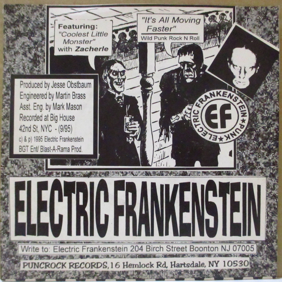 ELECTRIC FRANKENSTEIN (エレクトリック・フランケンシュタイン) - It's All Moving Faster (US '95 限定「クリア緑盤」 7インチ/マットソフト紙ジャケ)