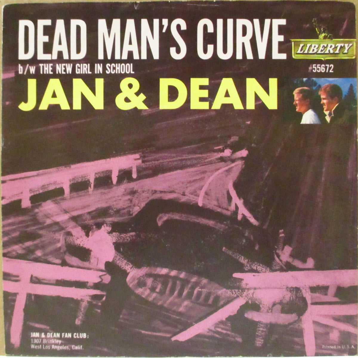 JAN & DEAN (ジャン&ディーン) - Dead Man's Curve (US '64 オリジナル・ジャケ付 7インチ)両面共にブライアン・ウィルソン作曲参加!