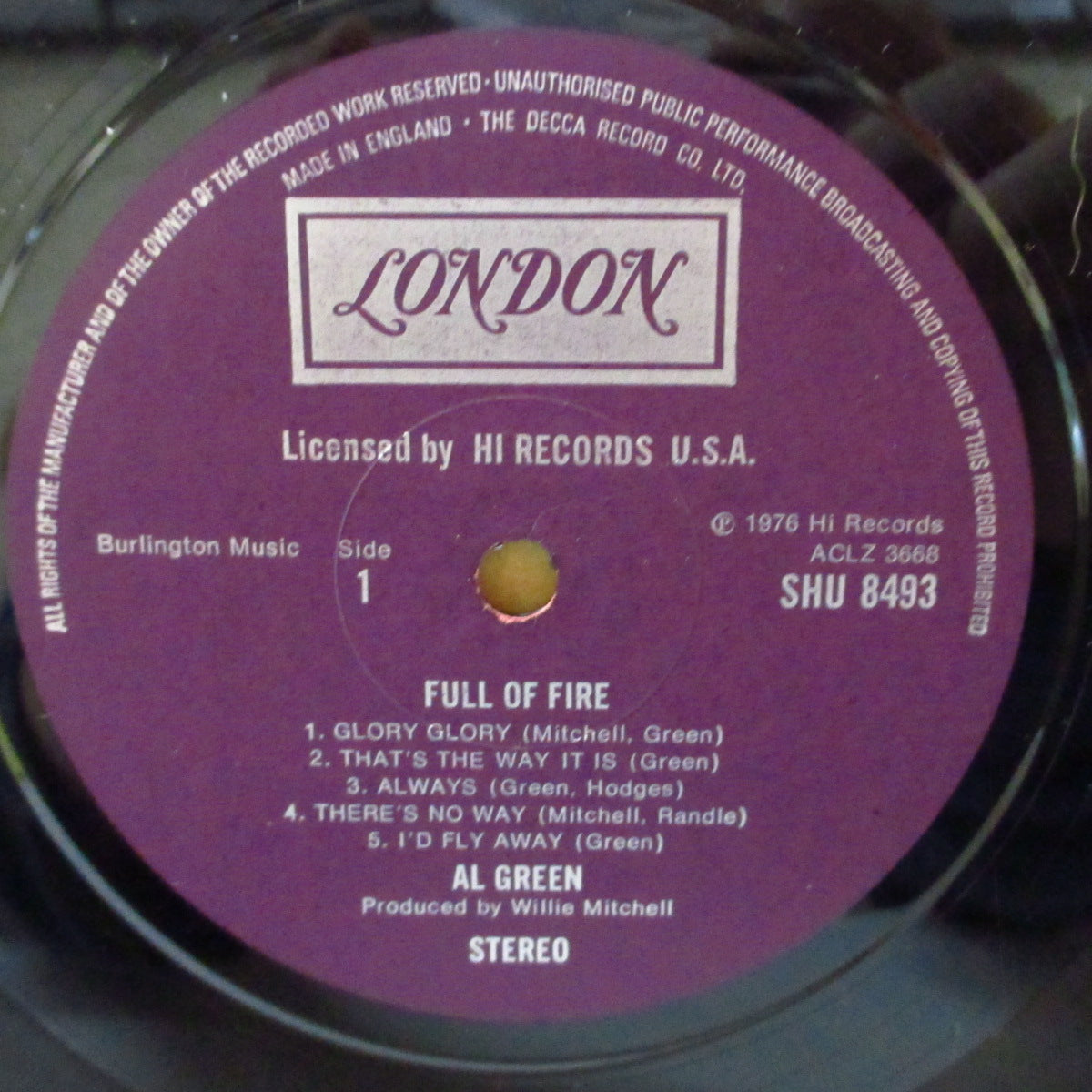 AL GREEN (アル・グリーン) - Full Of Fire (UK '76 オリジナル・ステレオ LP) クロスオーヴァー名作!