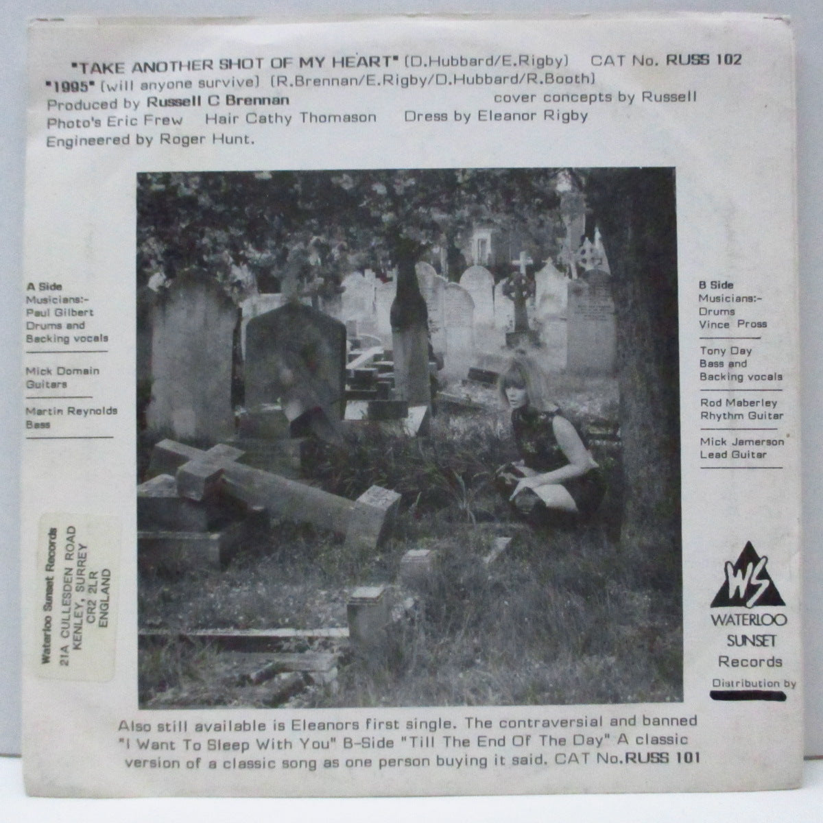 ELEANOR RIGBY (エリナー・リグビー) - Take Another Shot Of My Heart (UK オリジナル 7"/光沢固紙ジャケ) アルバム未収録!