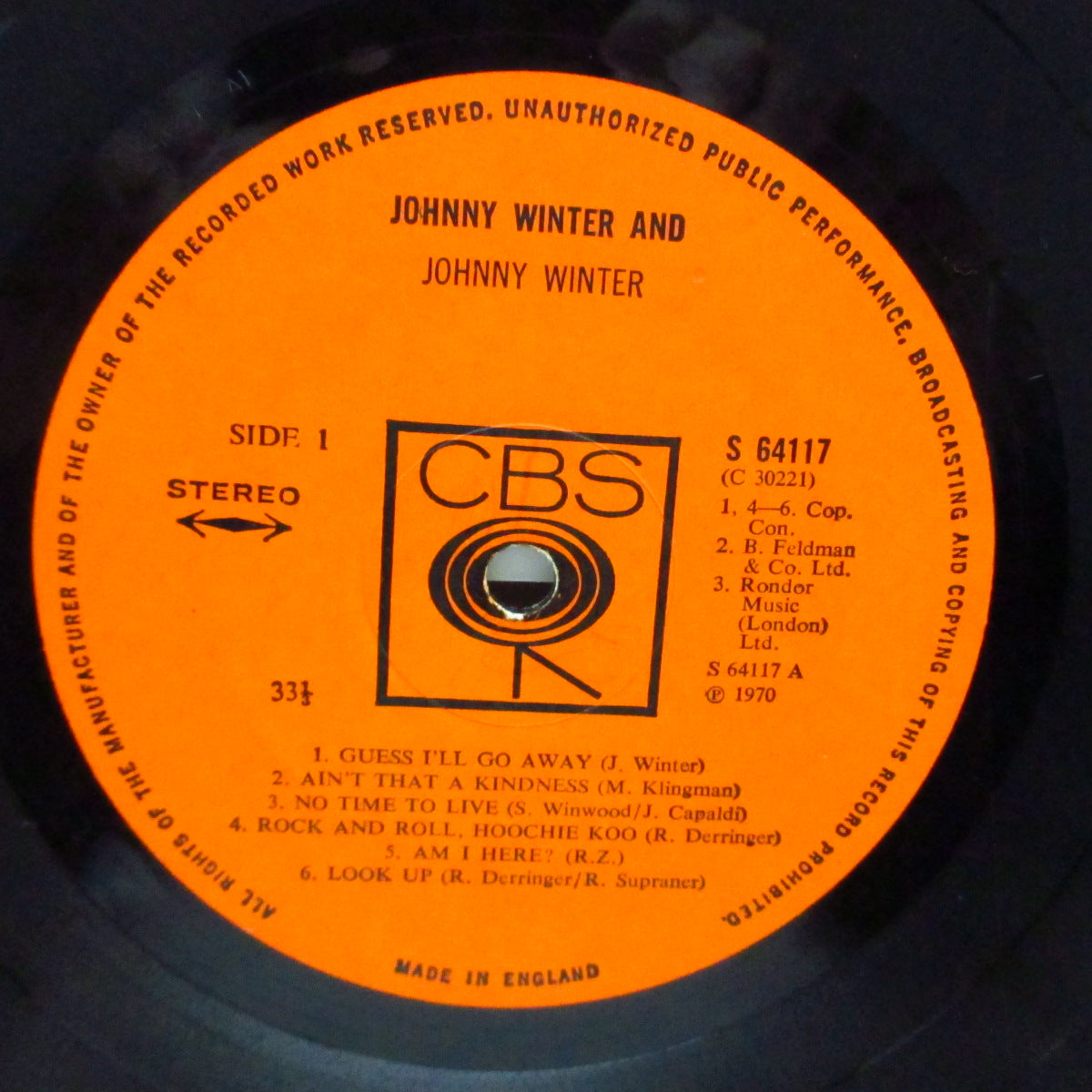 JOHNNY WINTER (ジョニー・ウィンター) - Johnny Winter And (UK オリジナル LP)