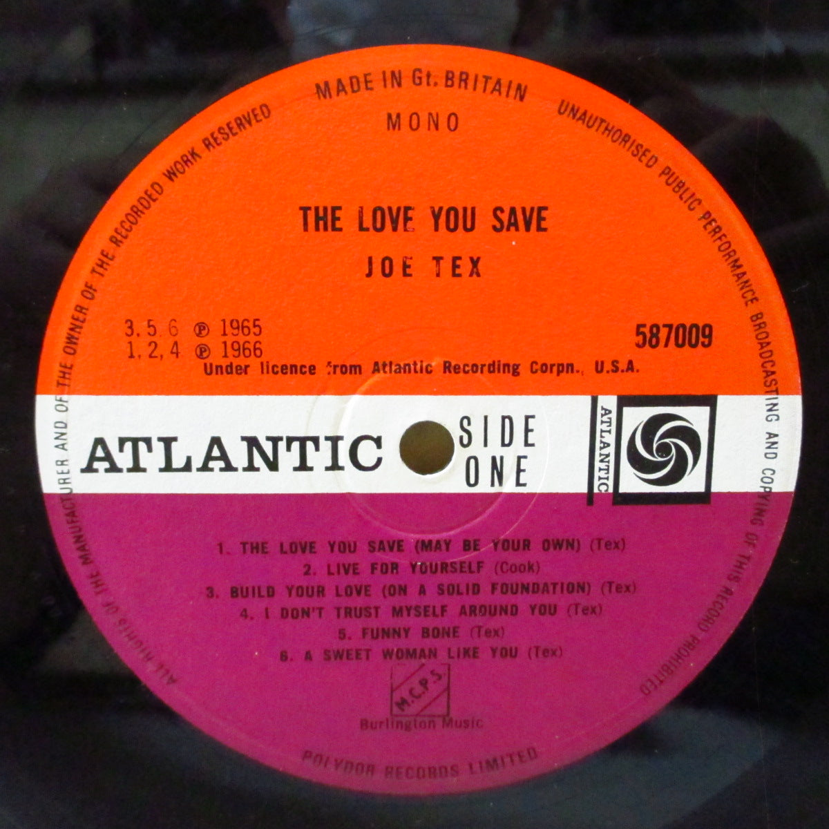 JOE TEX (ジョー・テックス) - The Love You Save (UK '66 オリジナル・モノラル LP/表面コーティング・ジャケ) ノーザン名作、近年稀な美品!