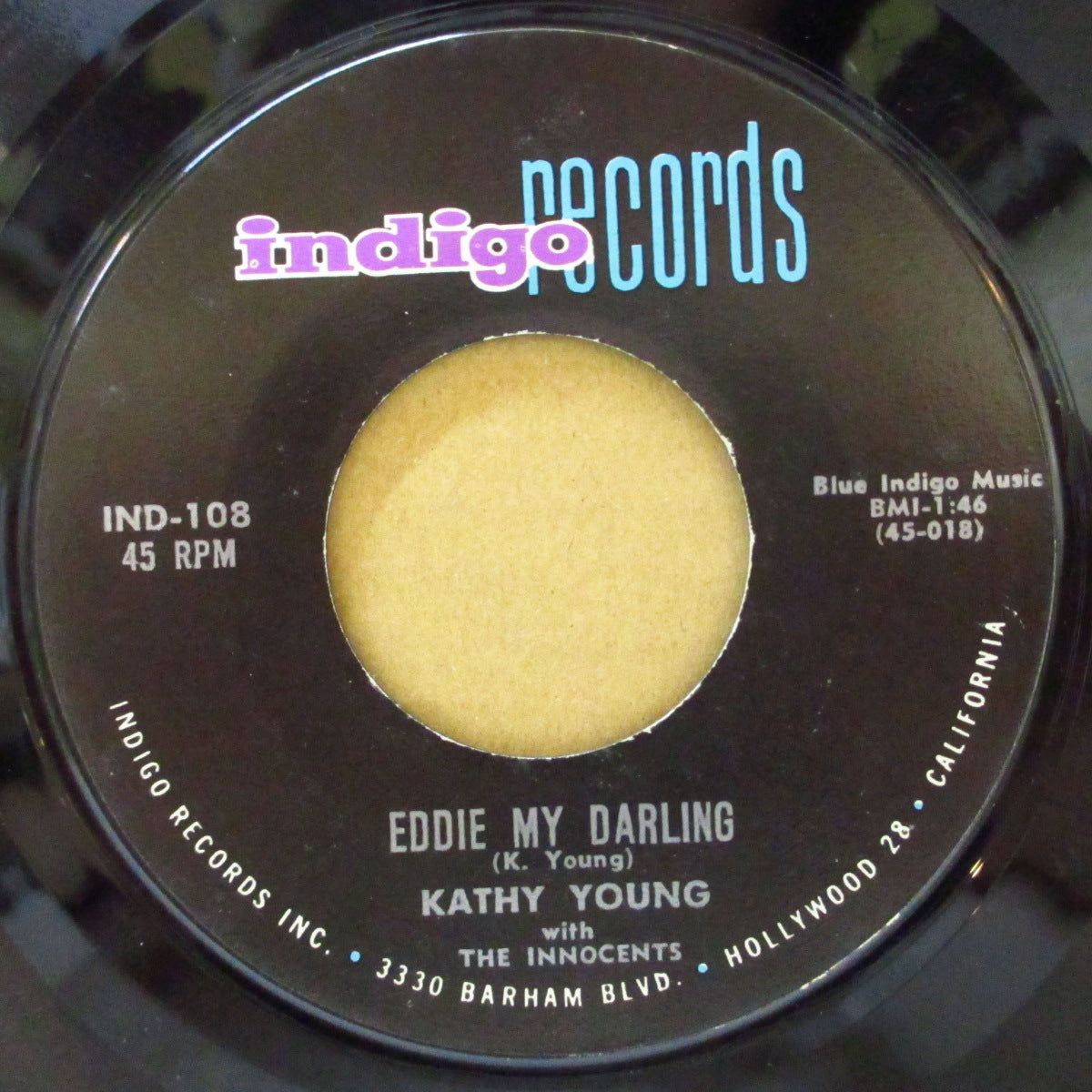 KATHY YOUNG & THE INNOCENTS (キャシー・ヤング & ジ・イノセンツ) - A Thousand Stars (US '60 セカンドプレス「カラー横長ロゴ」7インチ)極上ティーンバラッド!