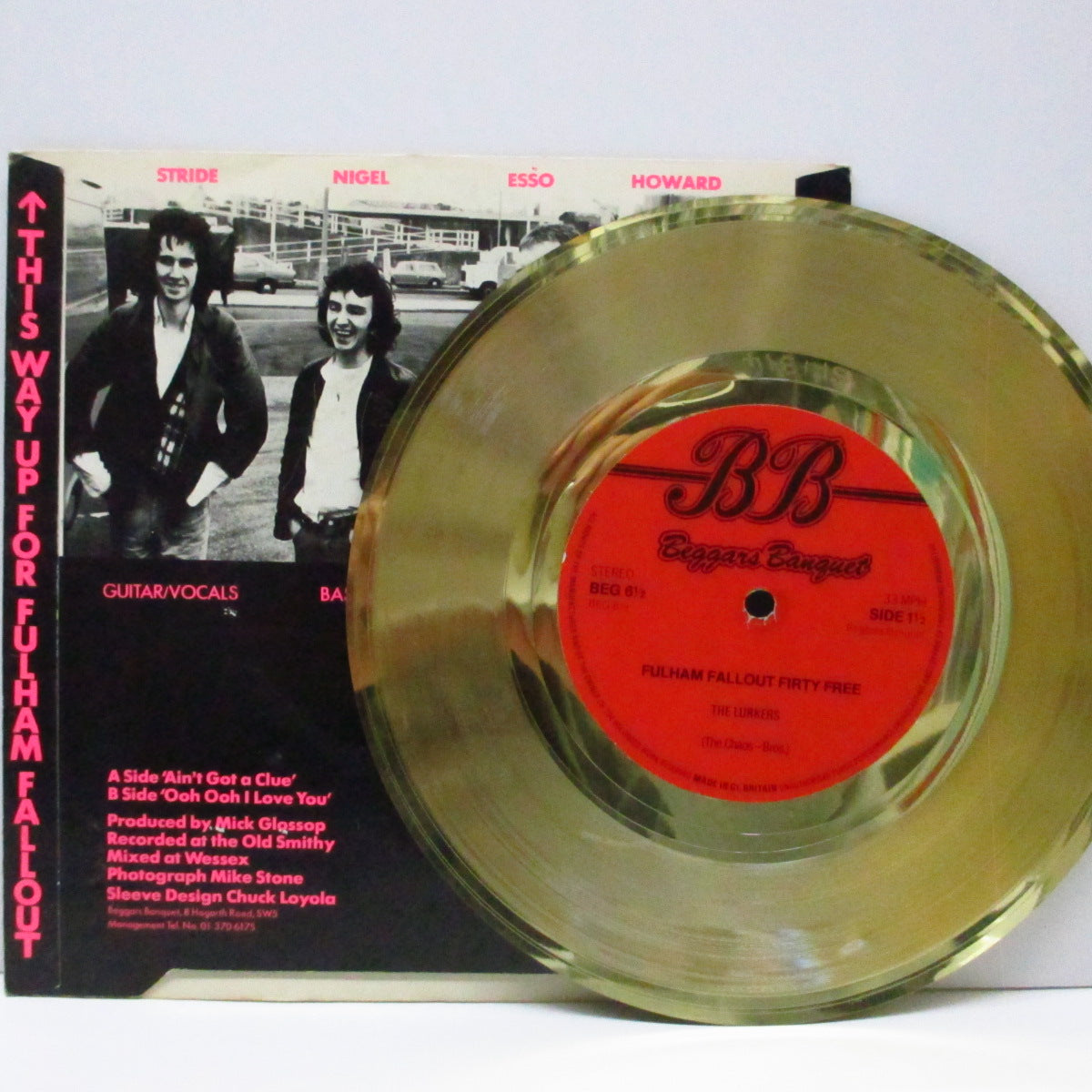 LURKERS, THE (ザ・ラーカーズ) - Ain't Got A Clue (UK オリジナル 7"+金色 FLEXI/ステッカー付光沢固紙折り返ジャケ) 初回15,000枚限定ソノシート付き !