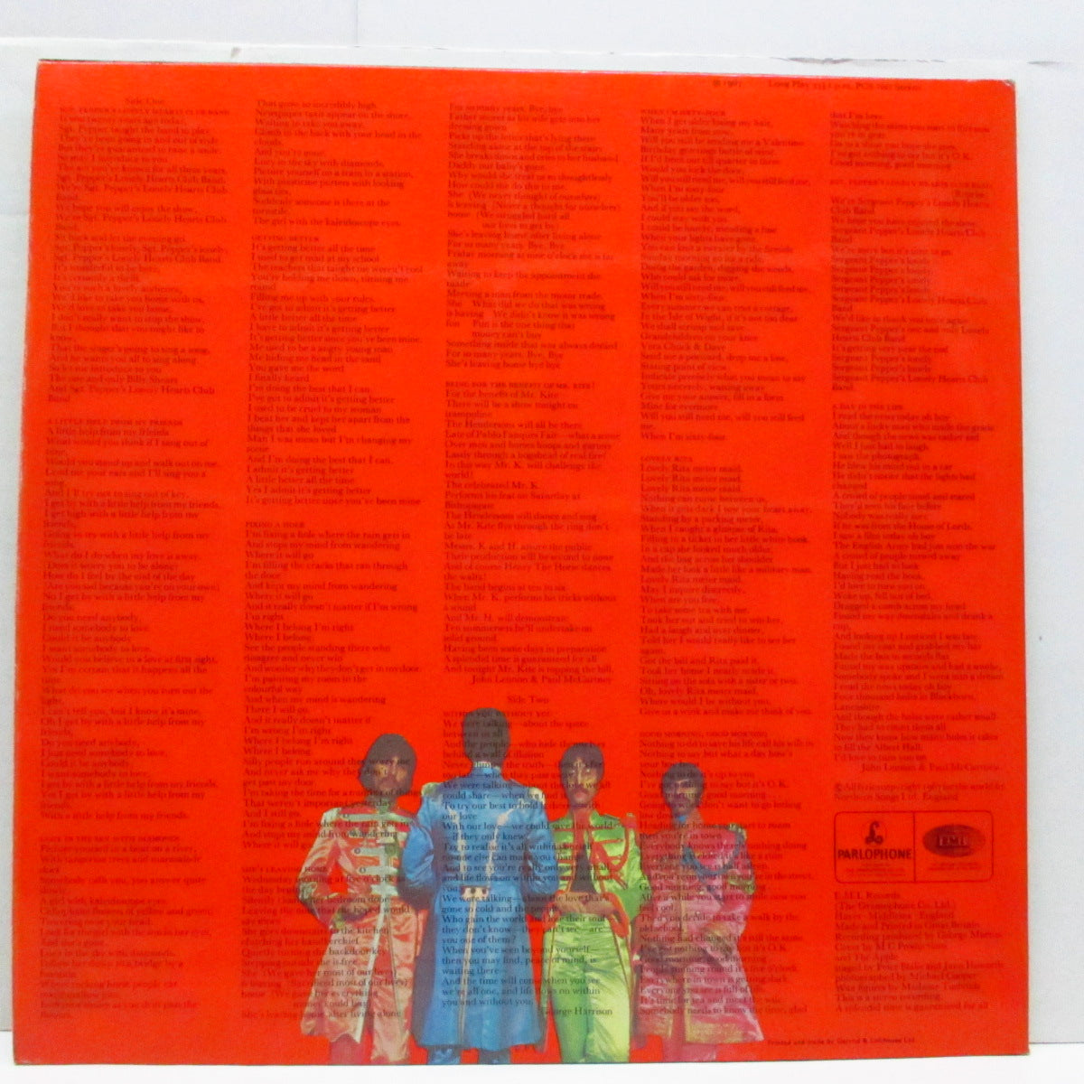 BEATLES (ビートルズ) - Sgt.Peppers Lonely Hearts Club Band (UK-France 70's 再発 2xEMI 「ステレオ」LP+インサート/「中ジャケ折り返無」両面コーティング見開ジャケ)