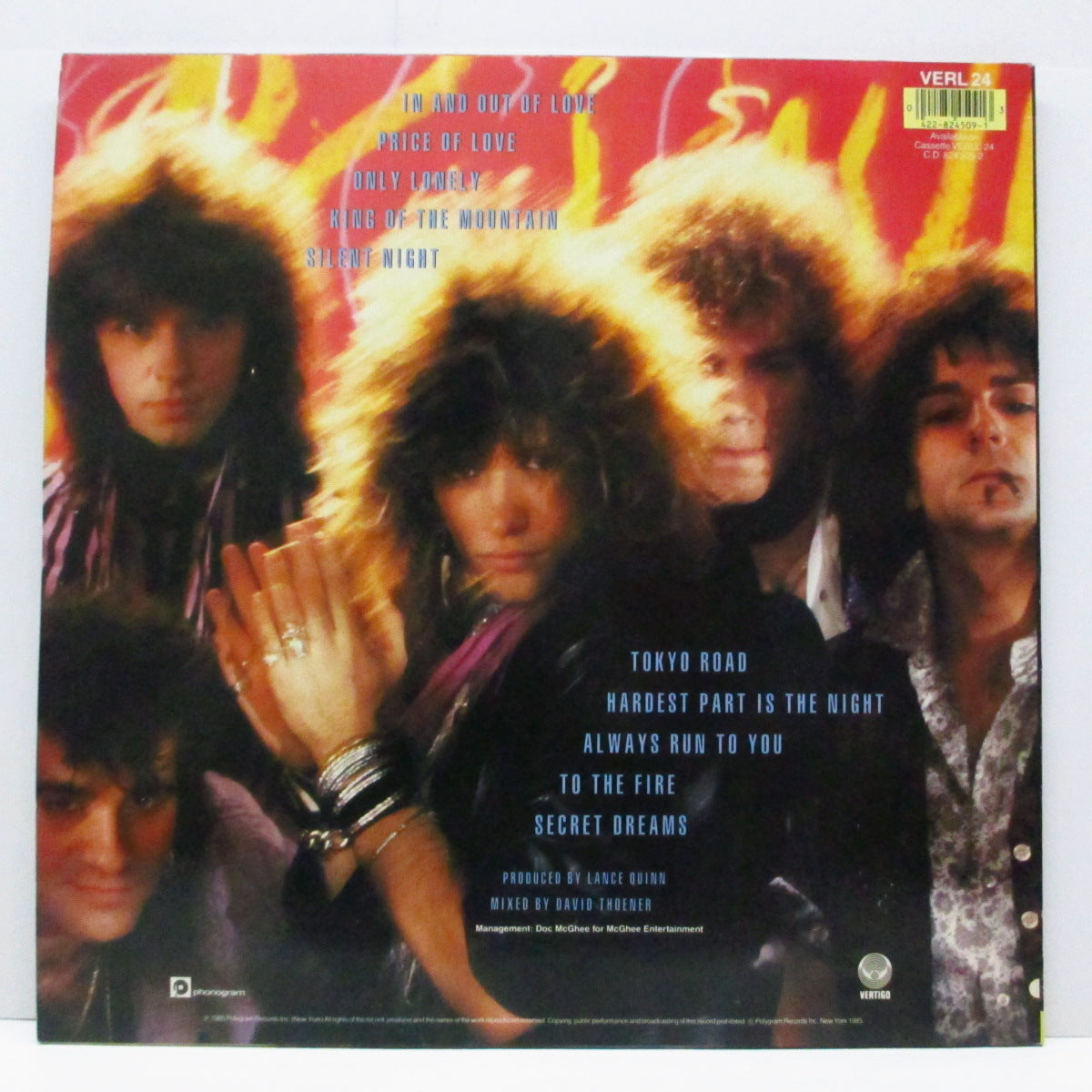 BON JOVI (ボン・ジョヴィ) - 7800° Fahrenheit (UK オリジナル LP+インナー)