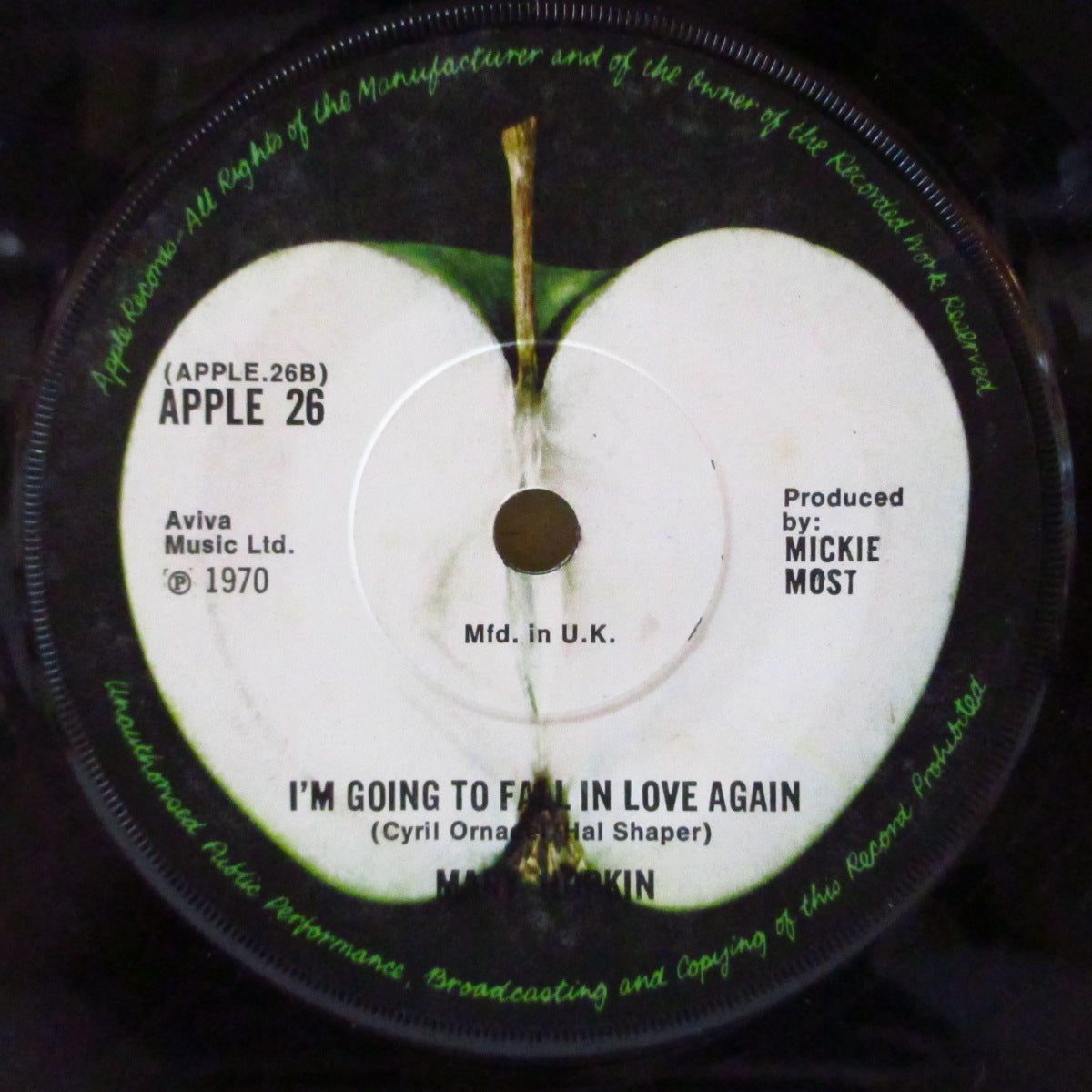 MARY HOPKIN (メリー・ホプキンス) - Knock, Knock Who's There? (UK '70 オリジナル「フラットセンター」 7インチ+アップルロゴ入り黒カンパニースリーブ)