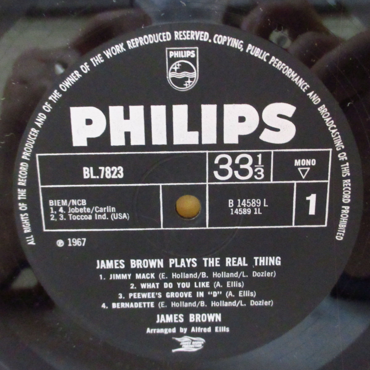 JAMES BROWN (ジェームス・ブラウン) - At The Organ Plays The Real Thing (UK '67 オリジナル・モノラル LP/光沢紙質折り返しジャケ) オルガン・モッド・ジャズ・インスト・アルバム!