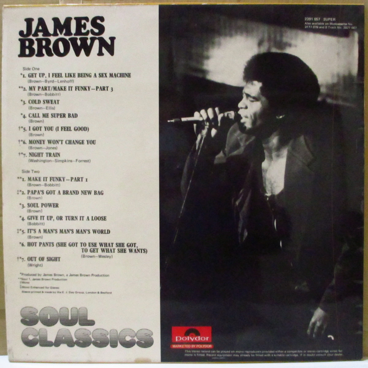 JAMES BROWN (ジェームス・ブラウン) - Soul Classics (UK '72 オリジナル・ステレオ LP/初回の両面コーティング・ジャケ)ベスト全14曲