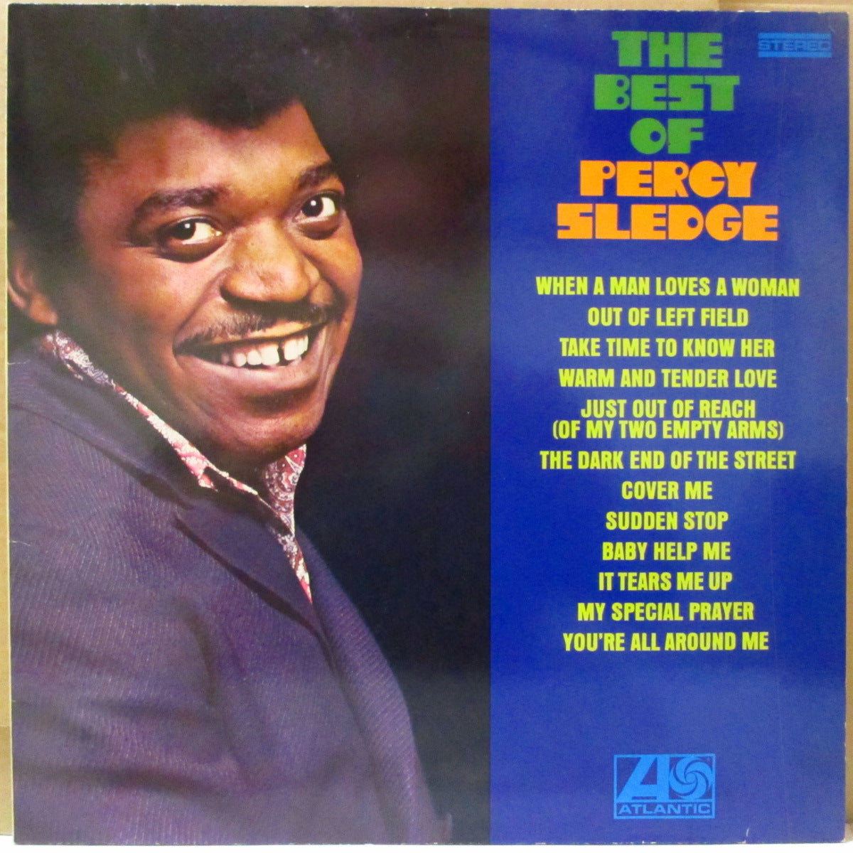 PERCY SLEDGE (パーシー・スレッジ) - The Best Of Percy Sledge (ドイツ80's 再発ステレオLP/バーコードなし光沢ジャケ) 「男が女を愛する時」他ベスト全12曲!