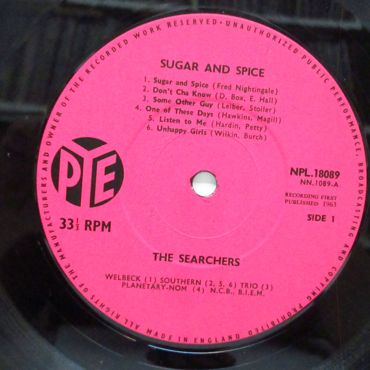 SEARCHERS (サーチャーズ) - Sugar & Spice (UK オリジナル「モノラル」LP/ 表面光沢三面折り返ジャケ) '63年セカンドアルバム!