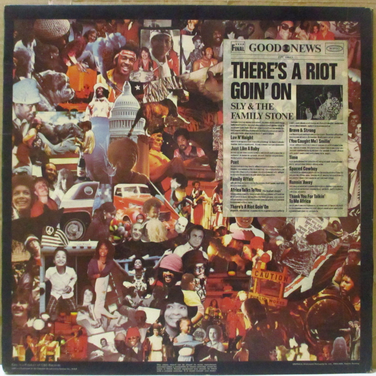 SLY & THE FAMILY STONE (スライ&ザ・ファミリー・ストーン) - There's a Riot Goin' On (UK '71 初回限定オリジナル LP+ボーナス・ジャケ付き4曲入7インチEP/レア・ステッカー付き見開きジャケ)