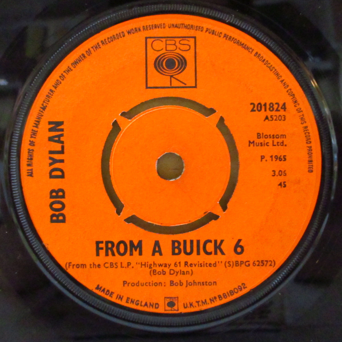 BOB DYLAN (ボブ・ディラン) - Positively 4th Street (UK '65 オリジナル「4ポイント・ラウンドセンター」 7インチ+カンパニースリーブ)