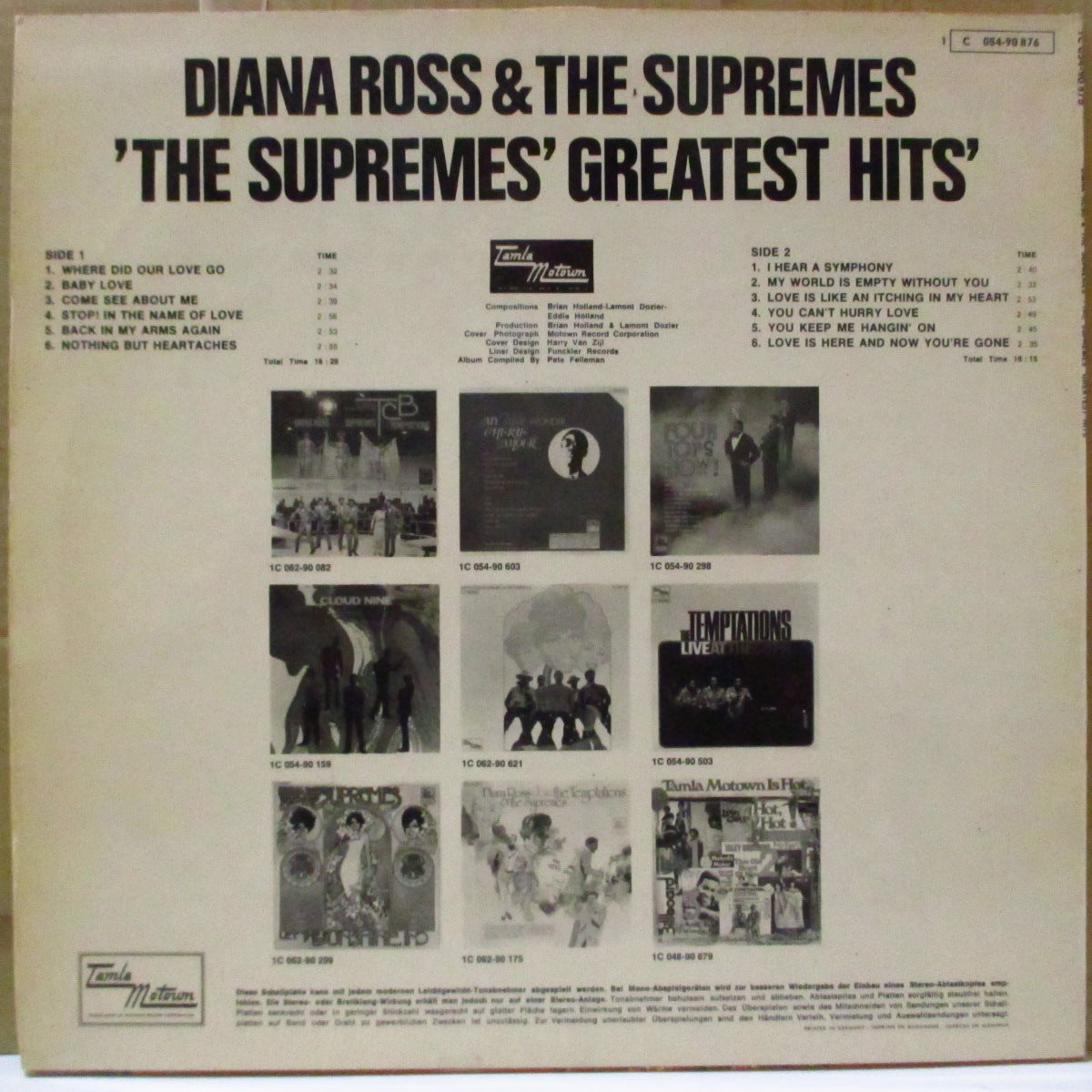 SUPREMES (シュプリームス) - Greatest Hits (ドイツ '74 再発ステレオ LP/両面コーティング・ジャケ)ベスト・コンピ全12曲