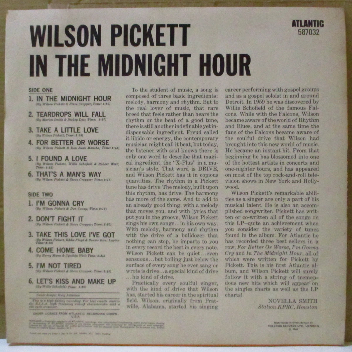 WILSON PICKETT (ウィルソン・ピケット) - In The Midnight Hour (UK '66 再発モノラル LP/表面コーティング・ジャケ)名作セカンドアルバム!