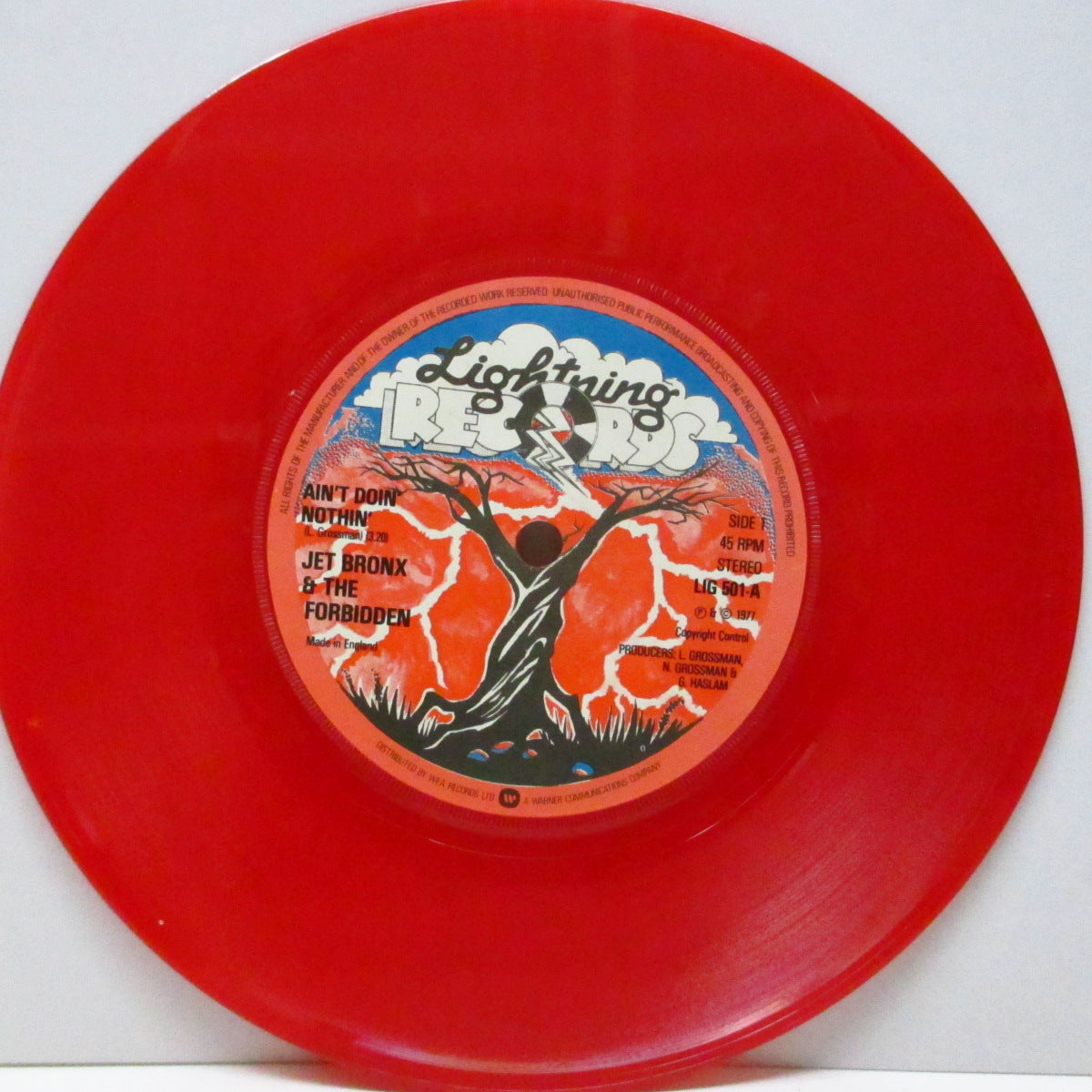JET BRONX & THE FORBIDDEN (ジェット・ブロンクス & ザ・フォービドゥン) - Ain't Doin' Nothin' / I Can't Stand It (UK 限定「レッドヴァイナル」7"/光沢固紙折り返しジャケ) '77年ファースト!