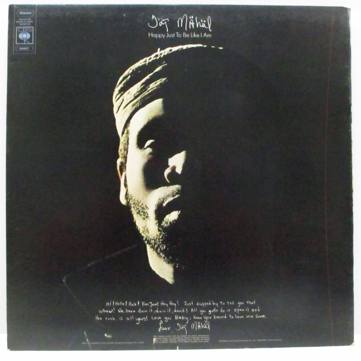 TAJ MAHAL (タジ・マハール) - Happy Just To Be Like I Am (UK オリジナル LP/見開ジャケ)